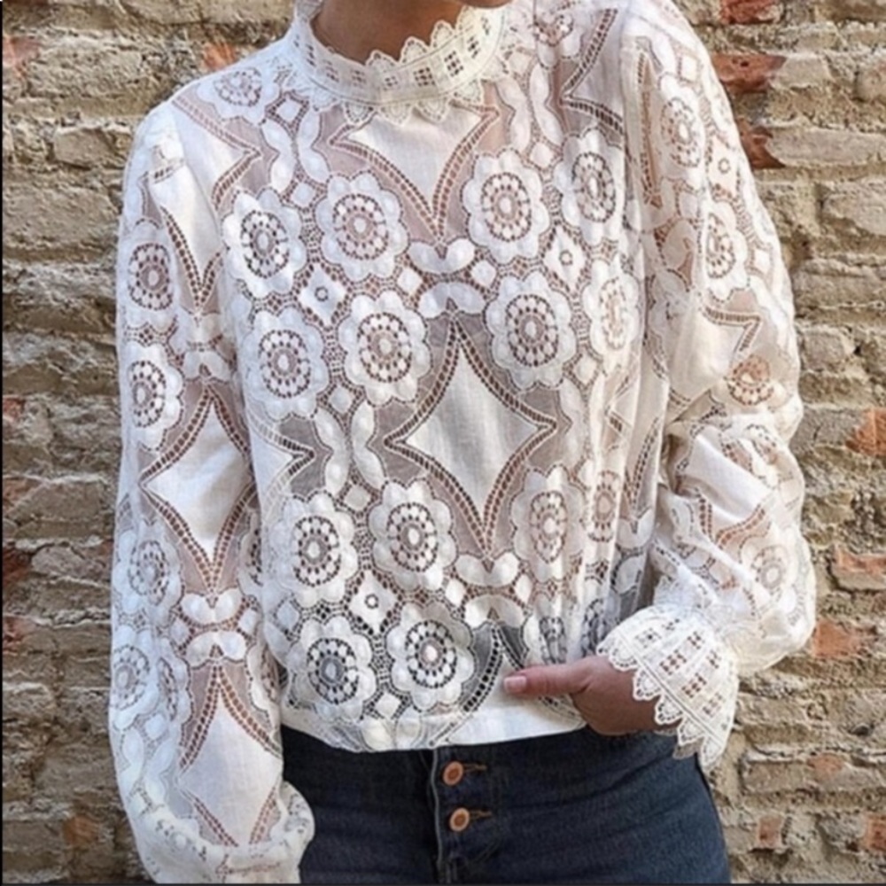 Long Sleeve Lace Blouse - Picture 6 of 9